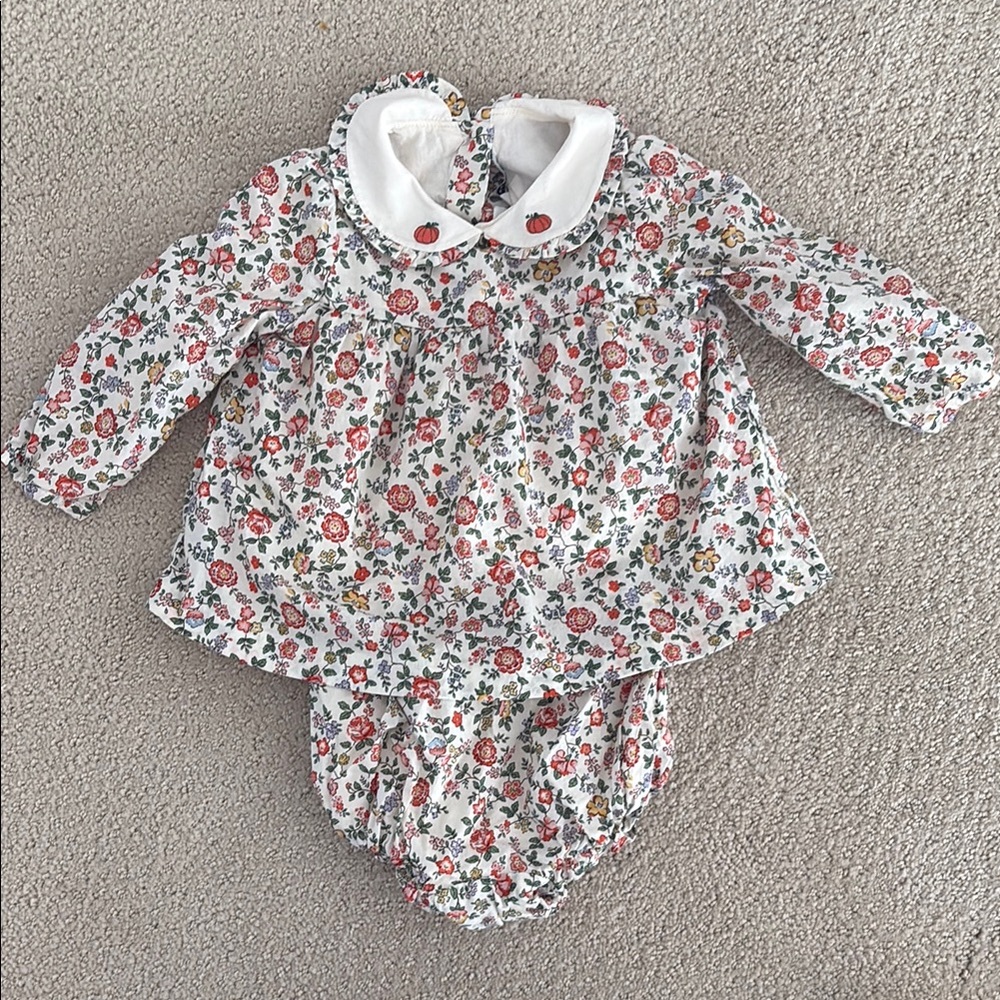 Janie and Jack Fall Floral Baby Outfit 6-12 months EUC